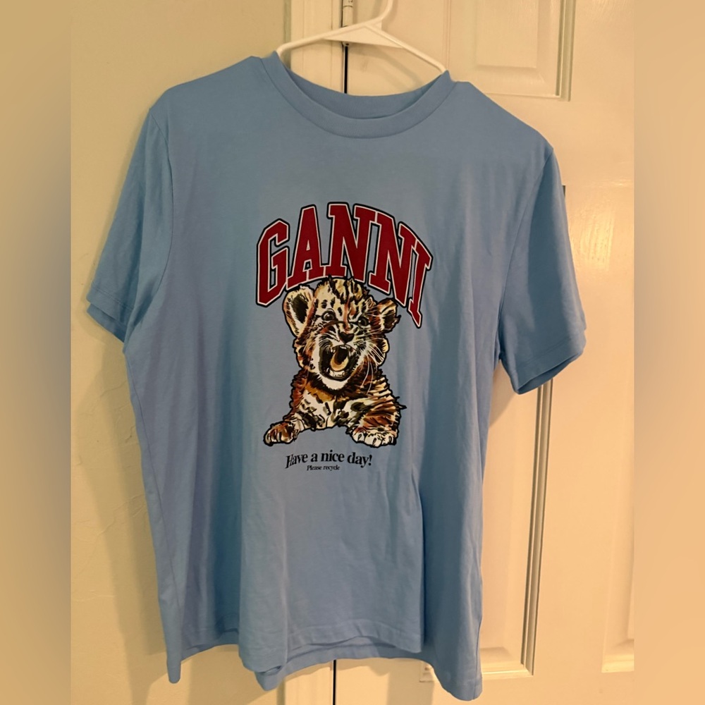 GANNI Light Blue T shirt